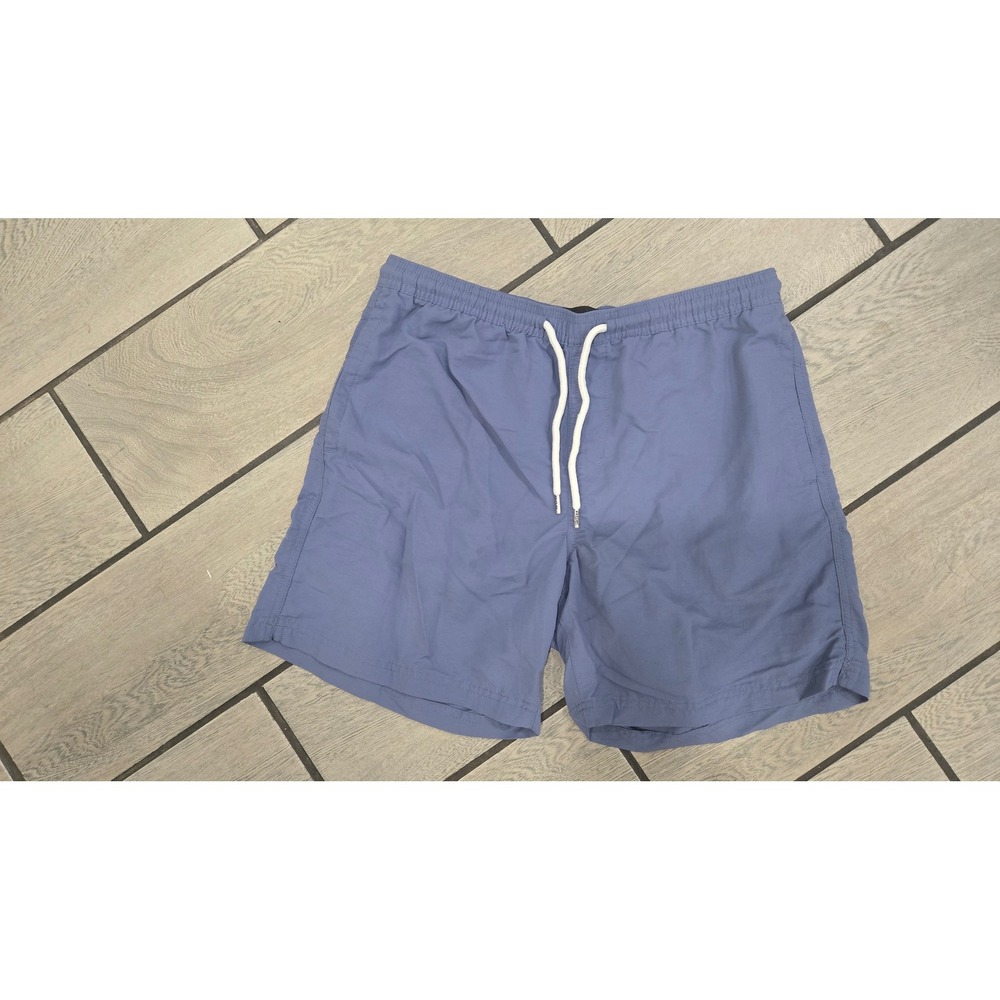 RSQ Mens Blue Nylon Shorts Elastic Waist Drawstring Casual Swim Trunks Size M